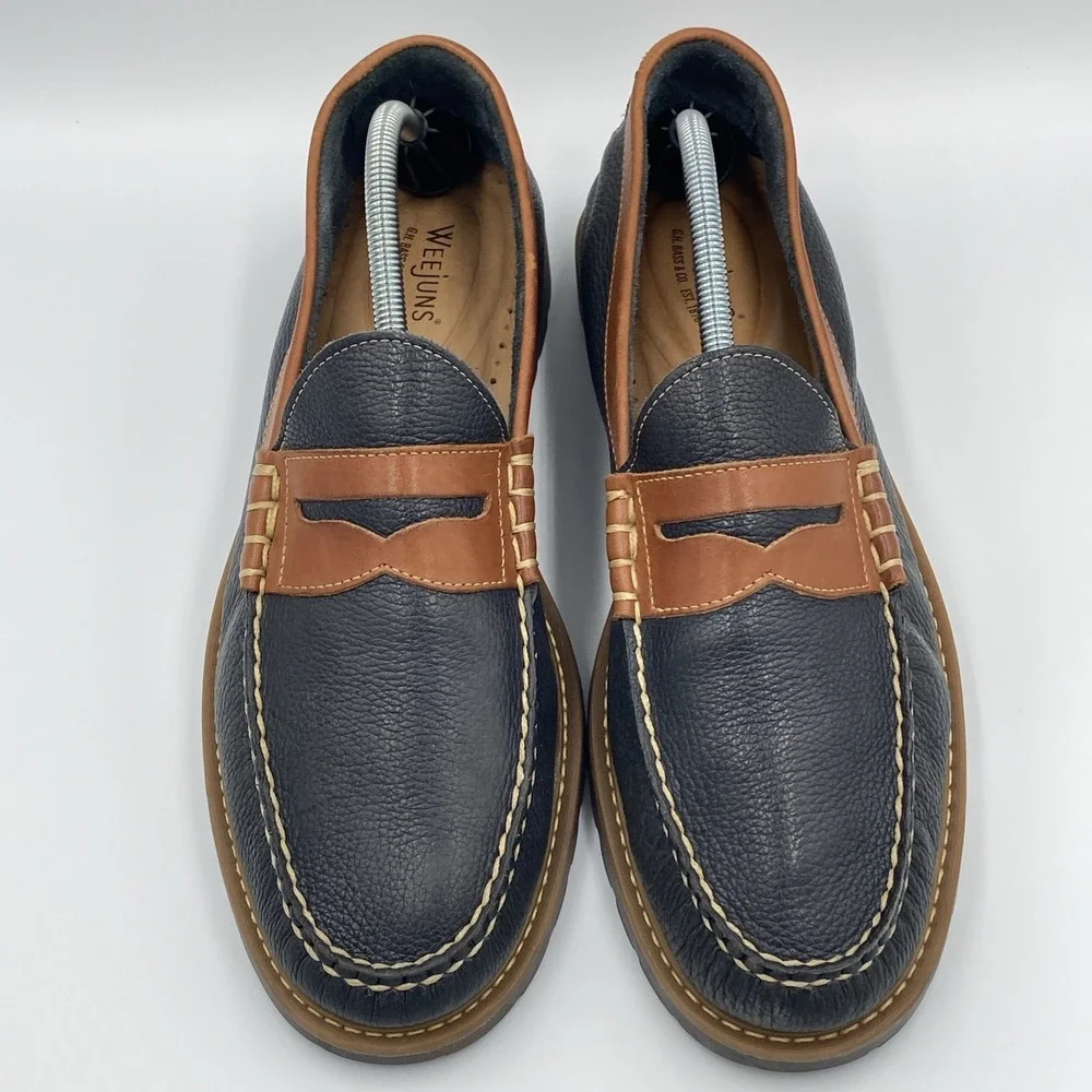 G.H. Bass Weejuns Bass Lenox Penny Loafers Men's 11.5M Navy Blue Leather Slip On